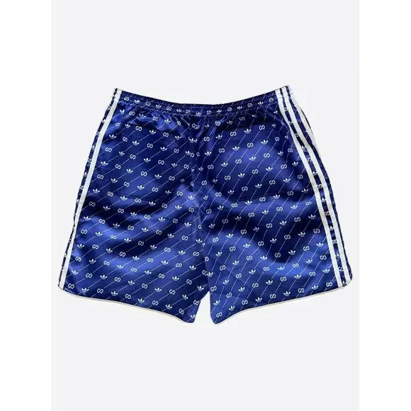 Gucci Adidas Blue & White Monogram Track Shorts